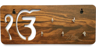 7CR Ek Onkar-KH (WB) Wood Key Holder(5 Hooks, Brown)