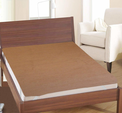 KUBER INDUSTRIES Elastic Strap King Size Mattress Cover(Brown)