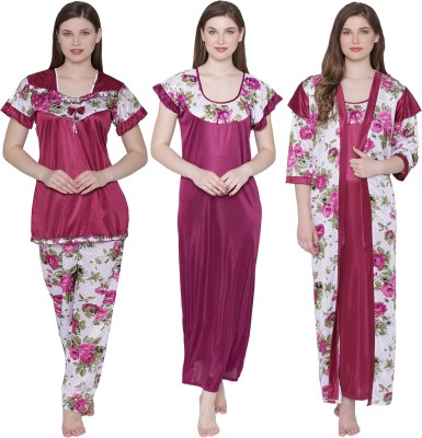 Boosah Women Nighty Set(Multicolor)