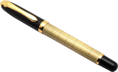 Ledos Stylish 701 Golden Lattice Line Business Office Writing Medium Fountain Pen(Ink Color - Blue)