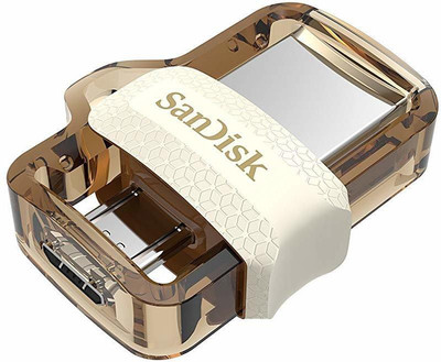 SanDisk SDDD3-064G-I35GW 64 GB OTG Drive Compatible with Desktop Computer, Mobile, Tablet, Laptop USB 3.0 Plastic Case(Gold, Type A to Micro USB)