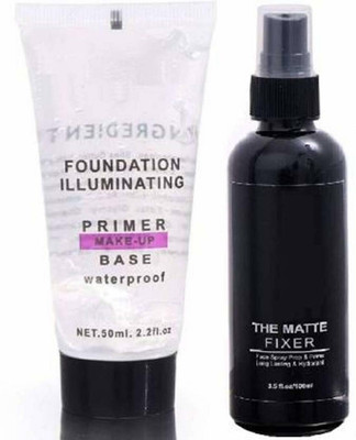 lintip Combo of Makeup primer with Fixer Primer  - 100 ml(TRANSPARENT)