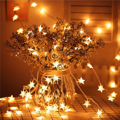 KUBER INDUSTRIES 28 LEDs 10.01 m Orange Steady Star Rice Lights(Pack of 2)