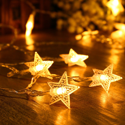 KUBER INDUSTRIES 28 LEDs 10.01 m Orange Steady Star Rice Lights(Pack of 2)