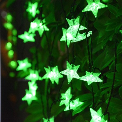 KUBER INDUSTRIES 28 LEDs 10.01 m Green Steady Star Rice Lights(Pack of 1)