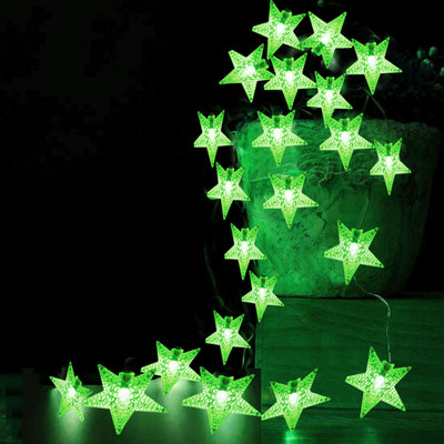 KUBER INDUSTRIES 28 LEDs 10.01 m Green Steady Star Rice Lights(Pack of 1)