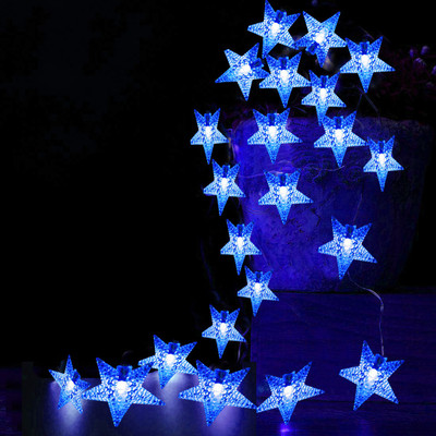 KUBER INDUSTRIES 28 LEDs 10.01 m Blue Steady Star Rice Lights(Pack of 2)