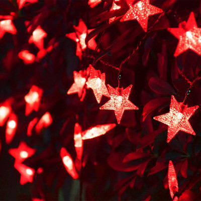 KUBER INDUSTRIES 28 LEDs 10.01 m Red Steady Star Rice Lights(Pack of 1)