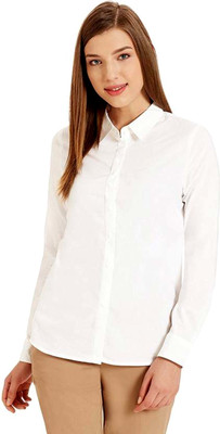 Rafflesia Tolpis Women Solid Casual White Shirt