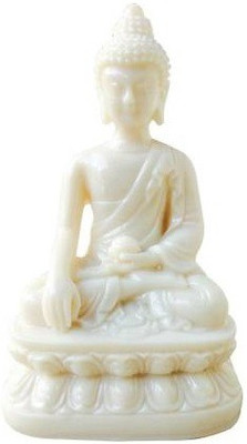 DE,DEEPALIENTERPRISES White Marble Sitting Buddha Statue Idol Decorative Showpiece  -  10 cm(Marble, White)