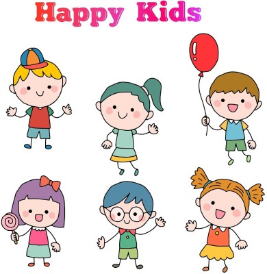 Littlebuds 50 cm Happy Kids Removable Sticker(Pack of 1)