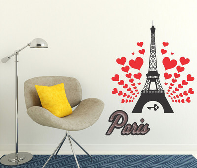Wallzone 50 cm Paris Tower Removable Sticker(Pack of 1)