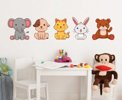 Littlebuds 80 cm Animals Removable Sticker(Pack of 1)