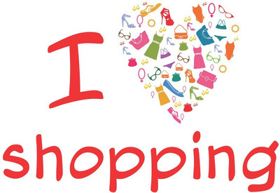 Wallzone I Love Shopping Medium Vinyl Wallsticker(30 cm x 50 cm)(Multicolor)