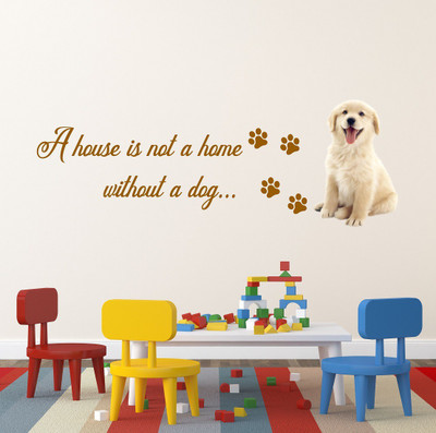 Littlebuds 120 cm Quotes WIth Dog Removable Sticker(Pack of 1)