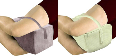 KUBER INDUSTRIES Memory Foam Solid Orthopaedic Pillow Pack of 2(Grey & Cream)