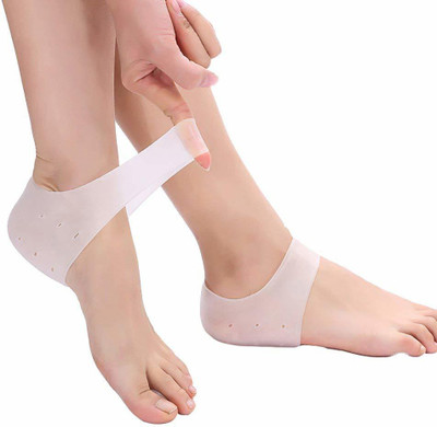infinity deal Men's and Women's Anti-Dry Soft Heel Crack Protective Sets Heel Support(White)