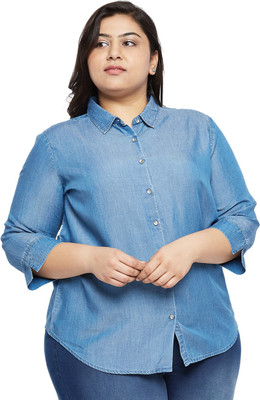 aLL Casual Full Sleeve Solid Women Blue Top
