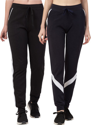 Kissero Self Design Women Blue, Black Track Pants