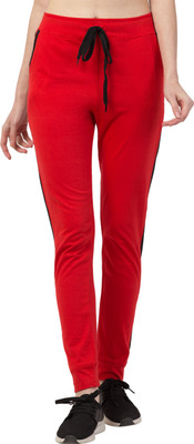 Lesuzaki Striped Women Red, Black Track Pants