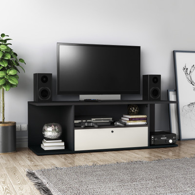 Flipkart Perfect Homes Drai Engineered Wood TV Entertainment Unit(Finish Color - Melamine Wenge)