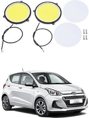 PRTEK Car DRL Daytime Running Light Flexible Round Shape White LED Lights Driving lamp COB Lights car-Styling 2PCS 12V DC for All Cars A80 Headlight Car LED for Hyundai (12 V, 12 W)(i10, Pack of 2)