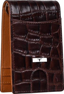 URBAN FOREST Men Brown Genuine Leather Money Clip(7 Card Slots)