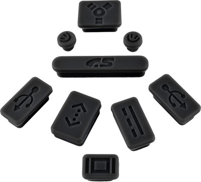 Nema Anti Dust 9 Plug Cover Set for Laptop for MacBook Pro Black Power Port Black Anti-dust Plug(Laptop Pack of 9)