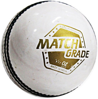 DSC Match Grade Cricket Leather Ball(Standard, Pack of 1, White, Gold)