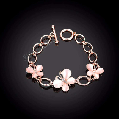 Shining Diva Alloy Opal Gold-plated Bracelet