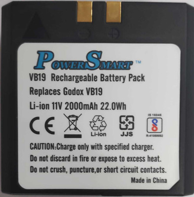 Power Smart  for Godox VB 18 VB 19 Li-ion  for V850 V860 Flash Devices (2000 mAh) Black...  Battery
