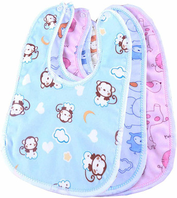GOURAVSUMANA Fast Dry-Waterproof, Super Soft Cotton,bibs for baby -Pack of 3 (Multicolor)(Multicolor)