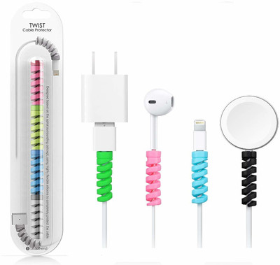 Adhvik Spiral Charger Cable Protector Data Cable Saver Charging Cord Protective Cable Cable Protector(Multicolor)