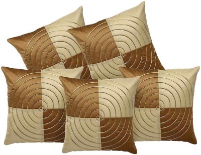 Embroco Printed Cushions Cover(Pack of 5, 40 cm*40 cm, Beige)