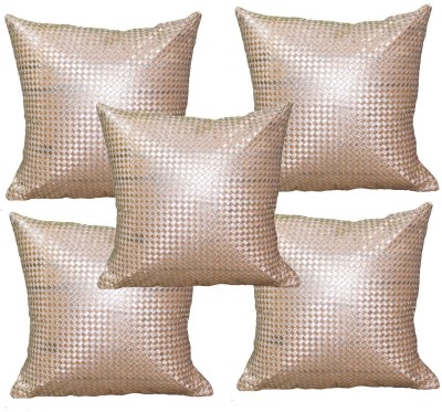 deltouch Polyester Cushions Cover(Pack of 5, 60 cm*60 cm, Beige)