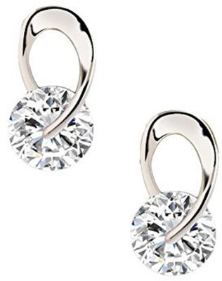 Shining Diva Silver Plated Stylish Crystal Stud Earrings Cubic Zirconia Alloy Stud Earring