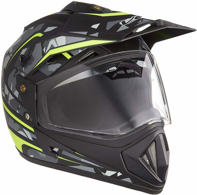 VEGA Off Road DV Camo Dull Black NEON Motorbike Helmet(Dull Black, NEON YELLOW)