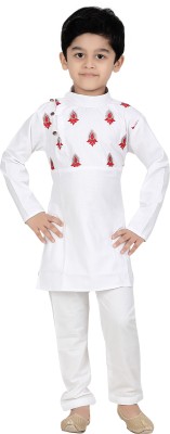 FOREVER YOUNG Boys Festive & Party Kurta and Pyjama Set(White Pack of 1)