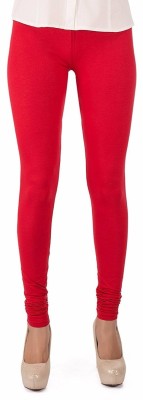 E Solutions Churidar  Ethnic Wear Legging(Red, Solid)