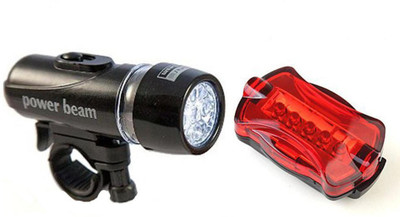 UDee Bicycle Headlight & Taillight Set LED Front Rear Light Combo(Black)
