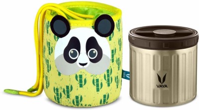 Vaya Preserve Kids LunchKit - 300 ml (1 x 300 ml) Graphite Vacuum Insulated Stainless Steel Meal Container with Panda Theme lunch Bag, Meal Jar, Portable Tiffin Box - 1 Containers Lunch Box(300 ml)