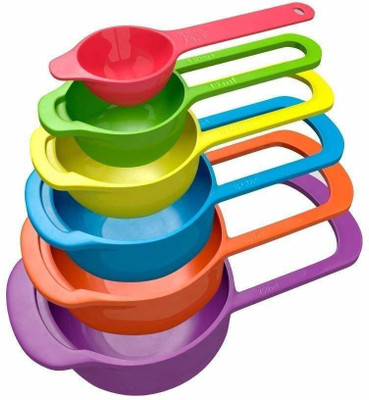 Horizon Homage AA39Colourful Cooking Baking Nested to Save Space Measuring Cups and Spoons 6 Piece Set Measuring Cup Set(7.5 ml, 15 ml, 60 ml, 85 ml, 125 ml, 250 ml)