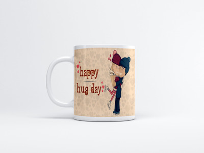 LOROFY Hug Day Beautiful Gift for Girlfriend/Boyfriend Ceramic Coffee Mug(320 ml)