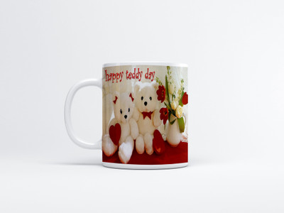 LOROFY Cute Teddy Day For Your Boyfriend/Girlfriend Ceramic Coffee Mug(320 ml)