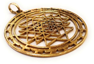 numeroastro Shri Yantra | Shree Yantra Pendant In Ashtadhatu for Men and Women (1 Pc) (Big) (4.5 Cms) Brass Pendant