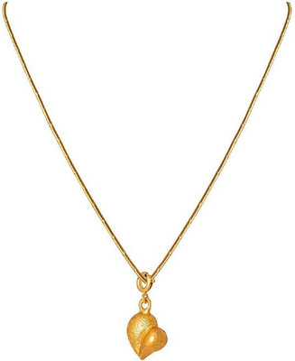 JFL Jewellery for Less Classic Gold Plated Designer Heart Pendant with Chain for Women & Girls Office and Casual Wear Valentine Gift Gold-plated Copper Pendant Set