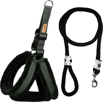 Petshop7 Dog Harness & Leash(Extra Large, Black)