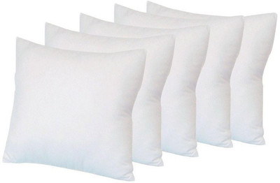 SANJU BROTHER WITH PILLOW COVER Foam Solid Lumbar Pillow Pack Of 5  (White) For Rs. 100 @ 90 %