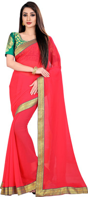 Anand SAREES Embellished Bollywood Chiffon Saree(Red)