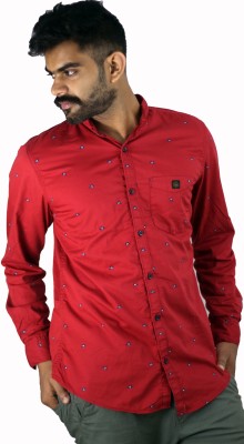 Indi Hemp Men Printed Casual Red Shirt